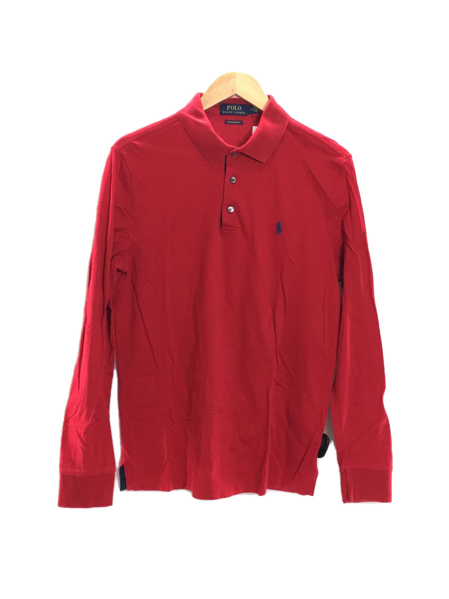 POLO RALPH LAUREN◆ポロシャツ/M/コットン/RED_画像1