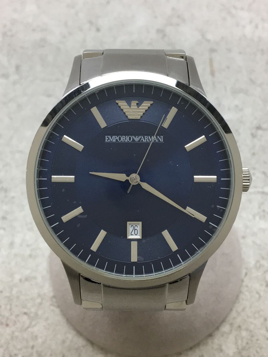 第一ネット EMPORIO ARMANI◇クラシック_レナト_ラージ_QZ_SS_43mm