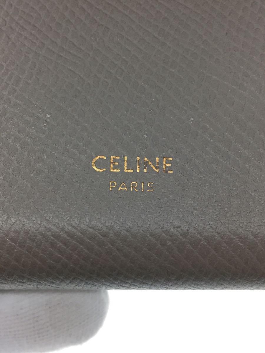 CELINE◆3つ折り財布/レザー/GRY/レディース/10B573_画像3