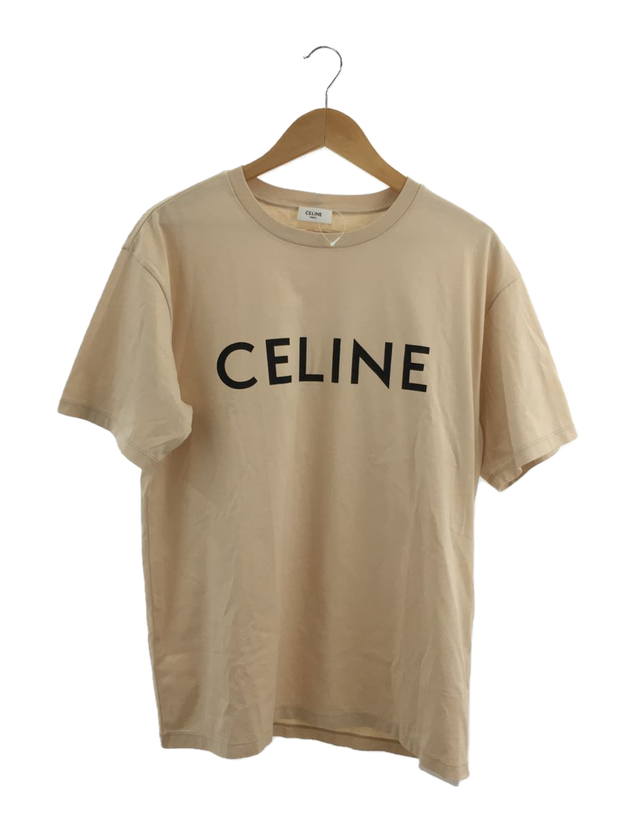 CELINE◆Tシャツ/S/コットン/BEG/CELINE by Hedi Slimane/ルーズフィットロゴTシャツ
