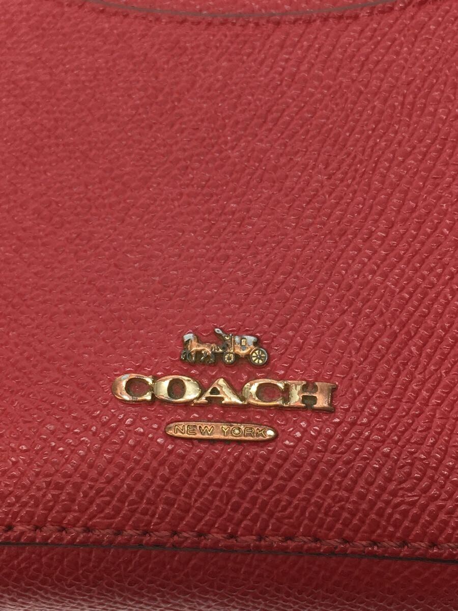 COACH◆長財布_オールレザー/レザー/RED/レディース_画像3