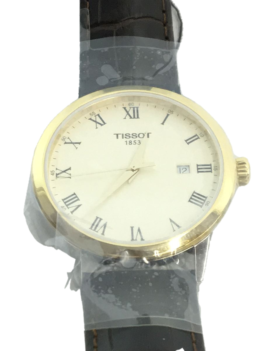 当社の TISSOT◇クォーツ腕時計/アナログ/レザー/CRM/BRW/T129410A