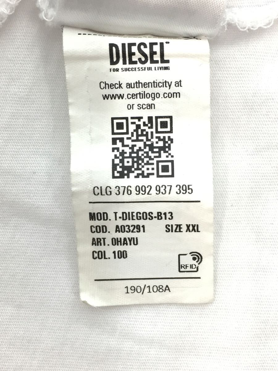 DIESEL◆Tシャツ/XXL/コットン/WHT/T-DIEGOS-B13_画像4