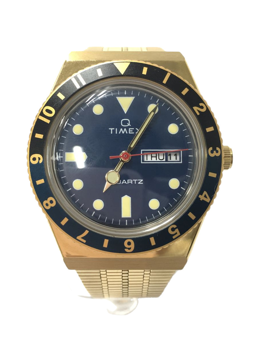 TIMEX◆クォーツ腕時計/アナログ/ステンレス/NVY/GLD/SS/TW2U61400/キューダイバーズルック