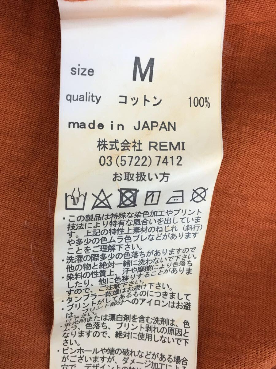 REMI RELIEF◆Tシャツ/M/コットン/オレンジ/無地/ポケットTシャツ_画像4