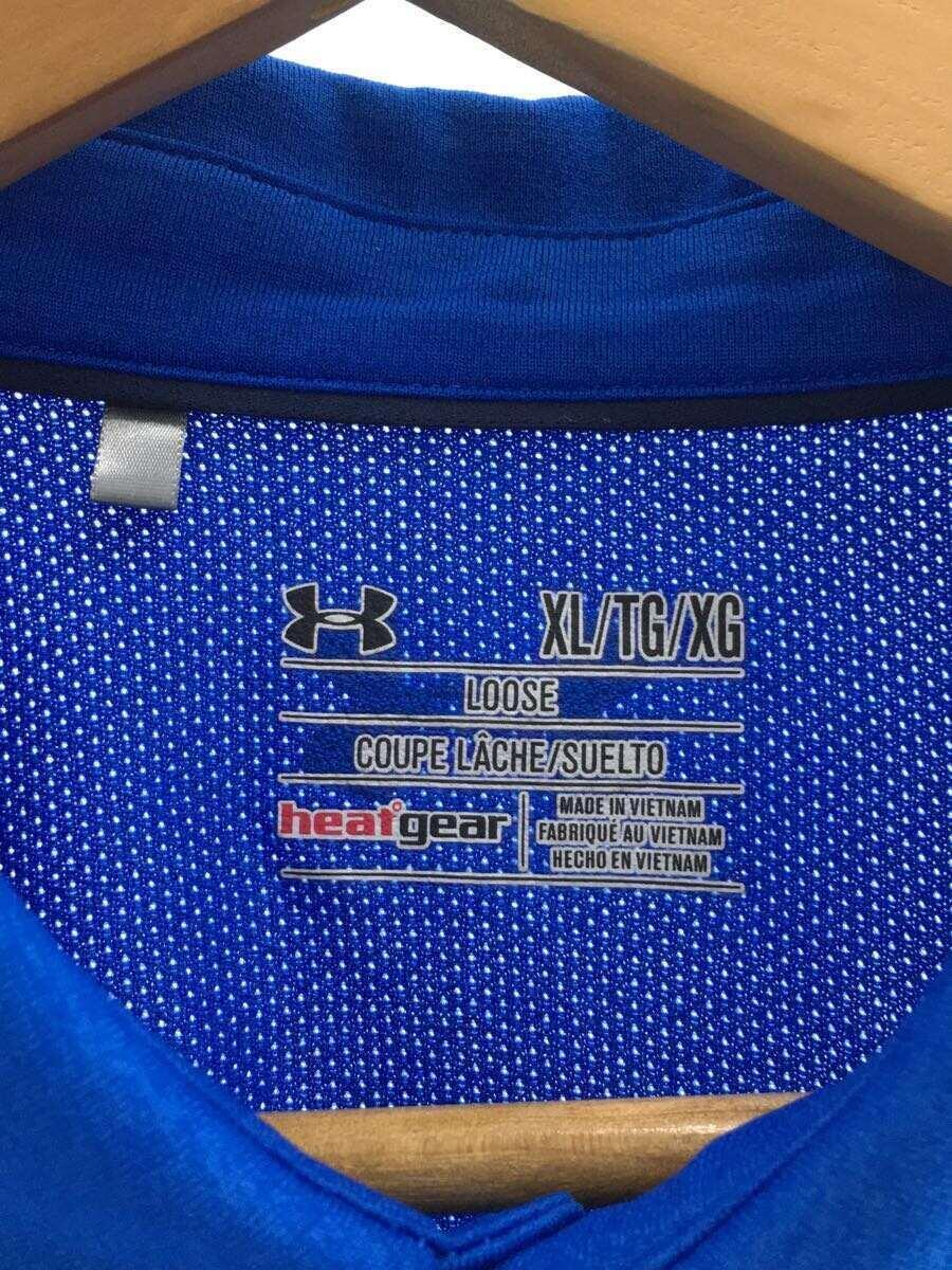 UNDER ARMOUR◆ポロシャツ/XL/ポリエステル/BLU_画像4