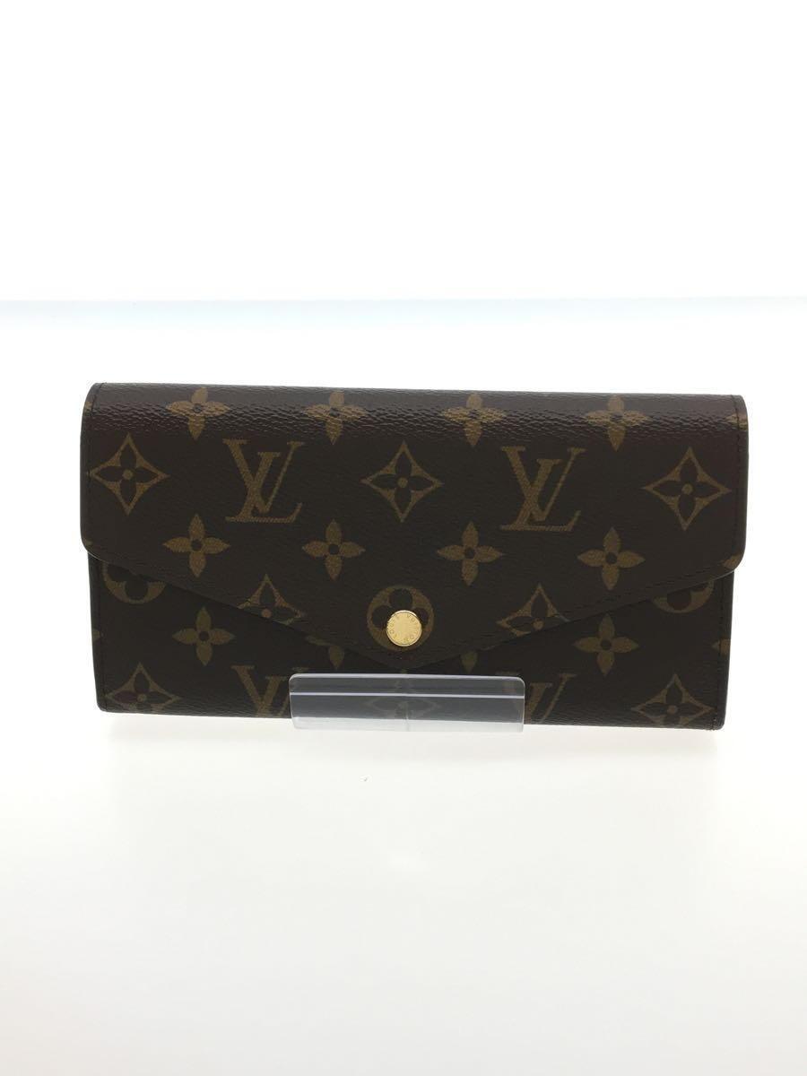 LOUIS VUITTON◆ポルト・フォイユ・サラ_モノグラム_BRW/PVC/BRW/つき有り/小銭入れ若干の汚れ