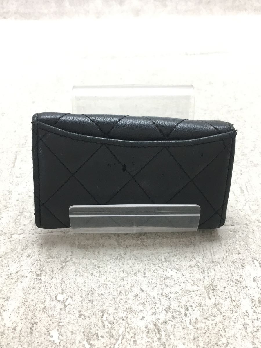 CHANEL* Chanel / key case / leather /BLK/ lady's / matelasse / attrition, peeling have 