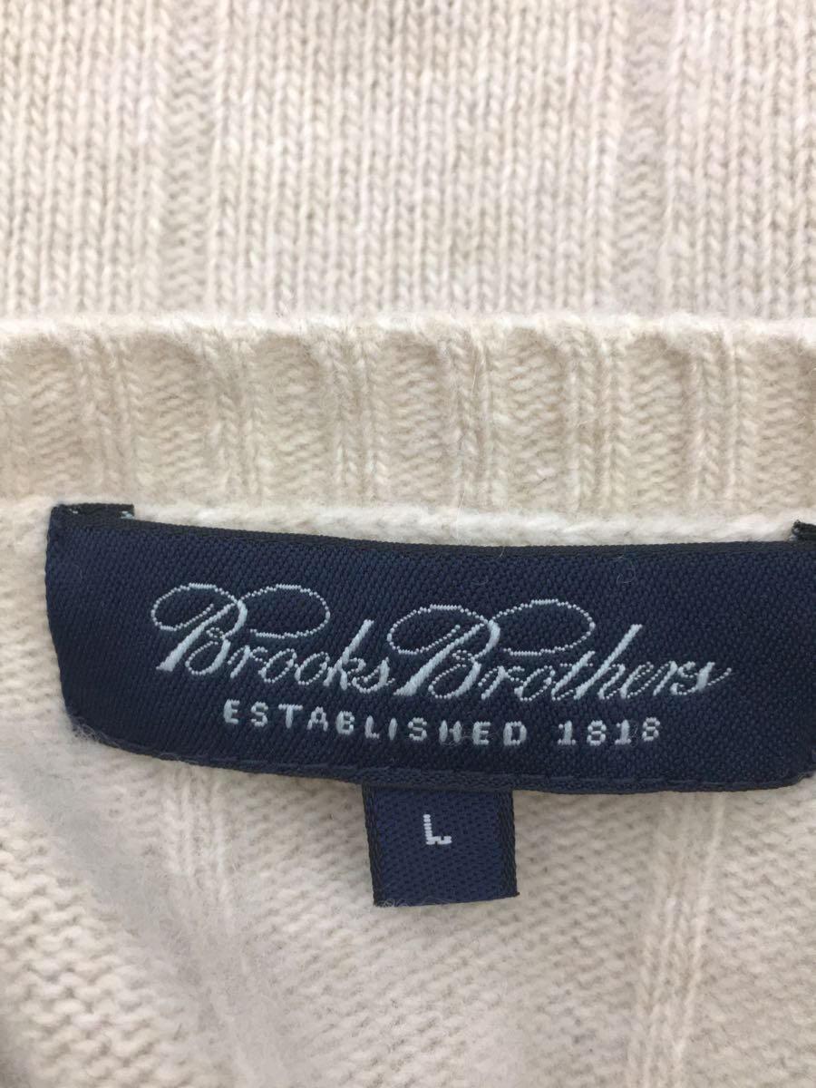 BROOKS BROTHERS◆セーター(厚手)/L/ウール/BEG/無地_画像3