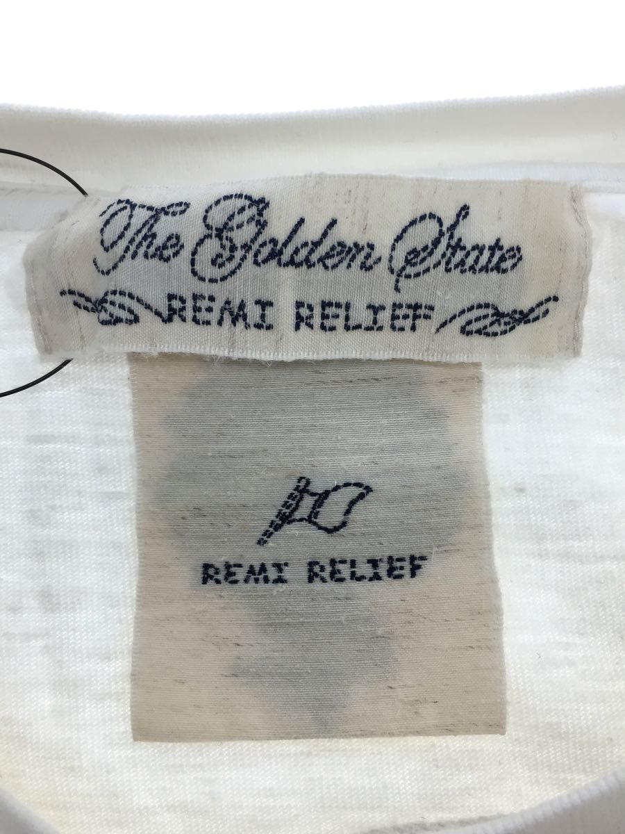 REMI RELIEF◆ポケットTシャツ/クルーネック/L/コットン/WHT_画像3