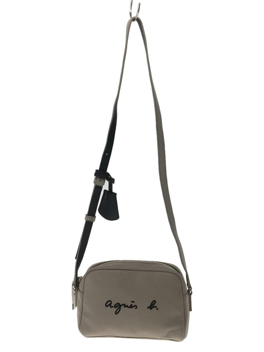 agnes b.◇ショルダーバッグ/牛革/GRY/PAS26-03-