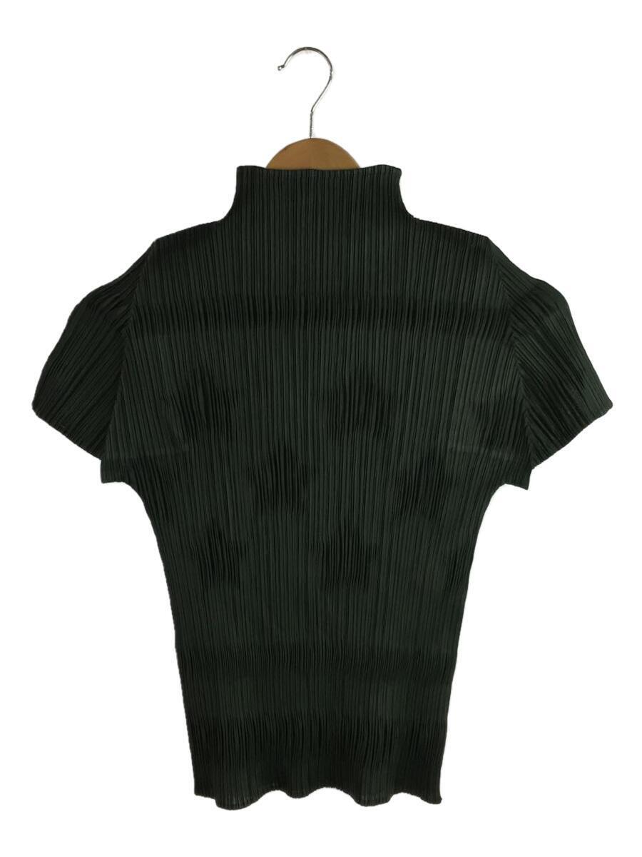 流行 PLEATS PLEASE ISSEY MIYAKE◆半袖ブラウス/3/ポリエステル/GRN/pp81-jk142 Lサイズ