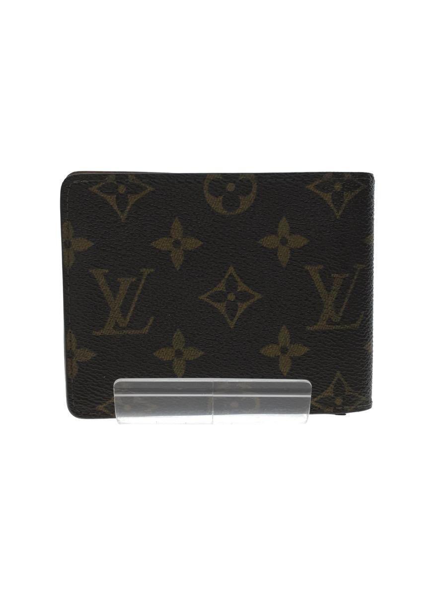 LOUIS VUITTON*2. folding purse / leather / Brown / monogram / lady's 