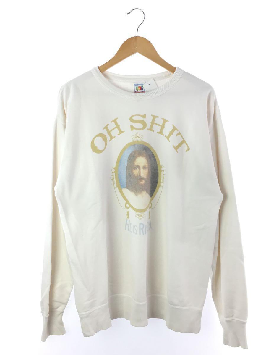 上質で快適 SAINT MICHAEL◇OH SHIT SWEAT SHIRTS/L/コットン/WHT/SM