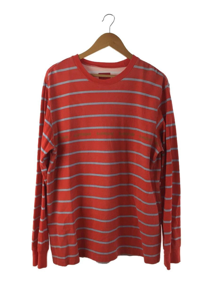 新作モデル Supreme◇Printed Stripe Top/長袖Tシャツ/M/コットン/RED