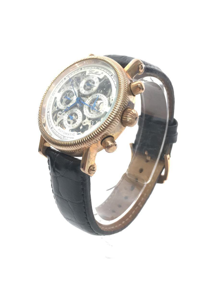 Gallucci* самозаводящиеся часы наручные часы / аналог / кожа /WHT/BLK