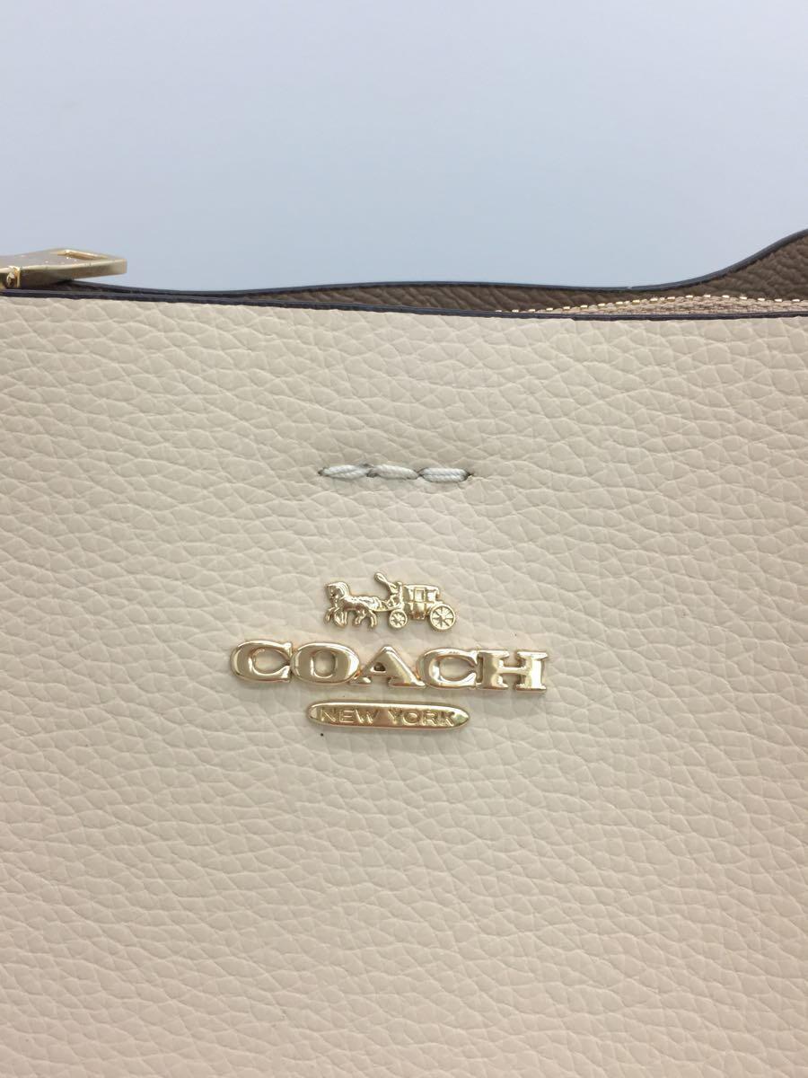 COACH◆ショルダーバッグ/レーヨン/BEG/無地/b901_画像5