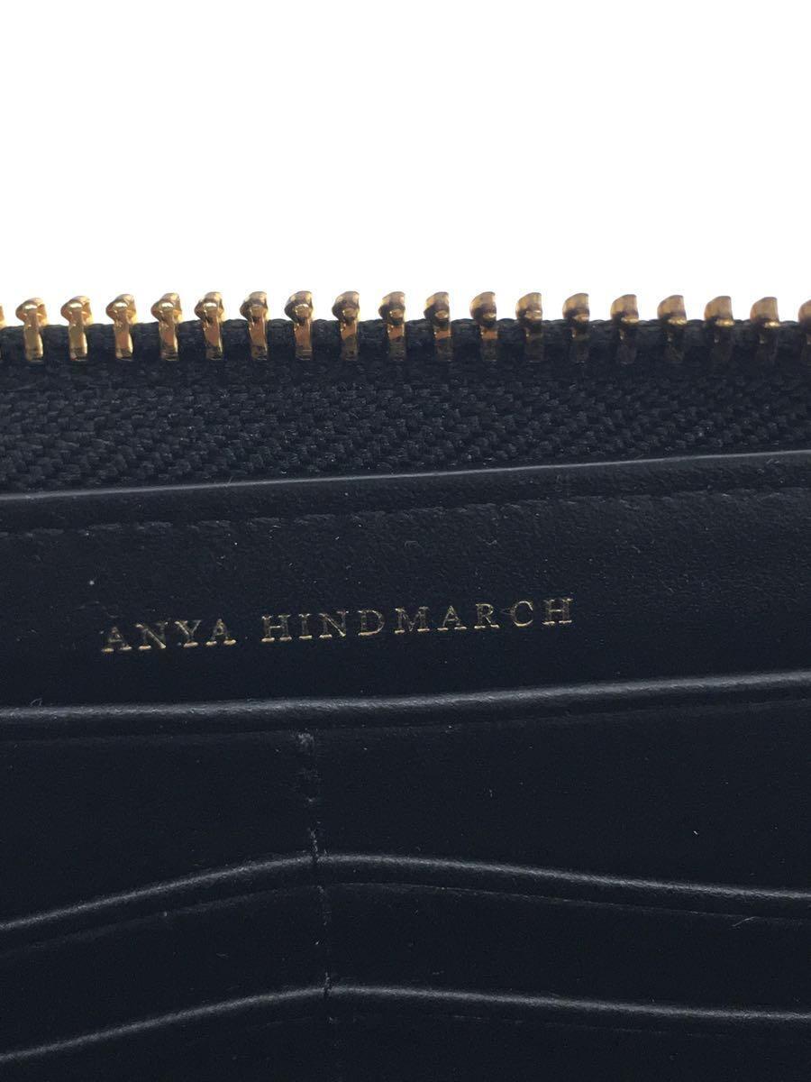 ANYA HINDMARCH◆LIP ZIP ROUND WALLET NO ENTRY/長財布/レザー/BLK/レディース_画像3