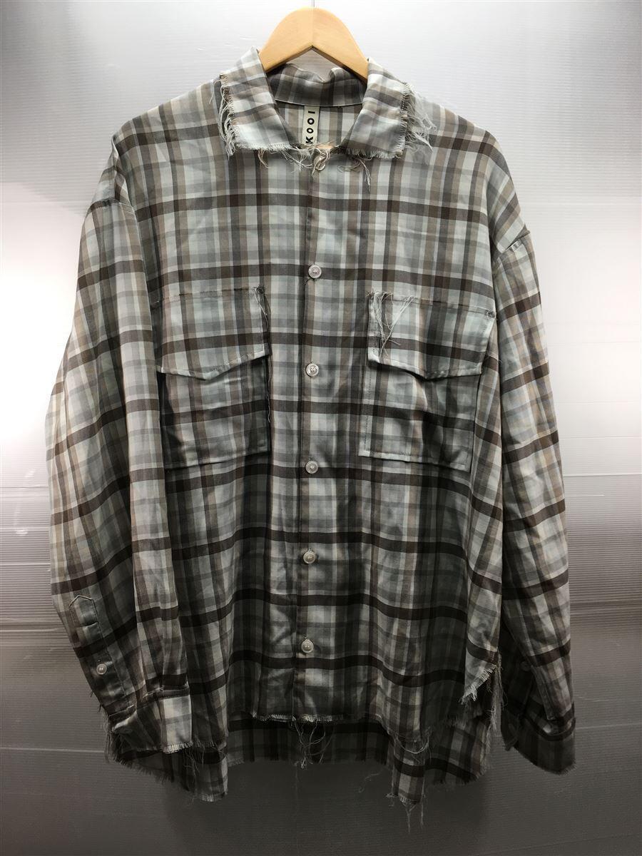 KOOI◆長袖シャツ/2/ウール/BEG/22KO-AW04/22AW/WASHABLE WOOL CHECK SHIRT_画像1