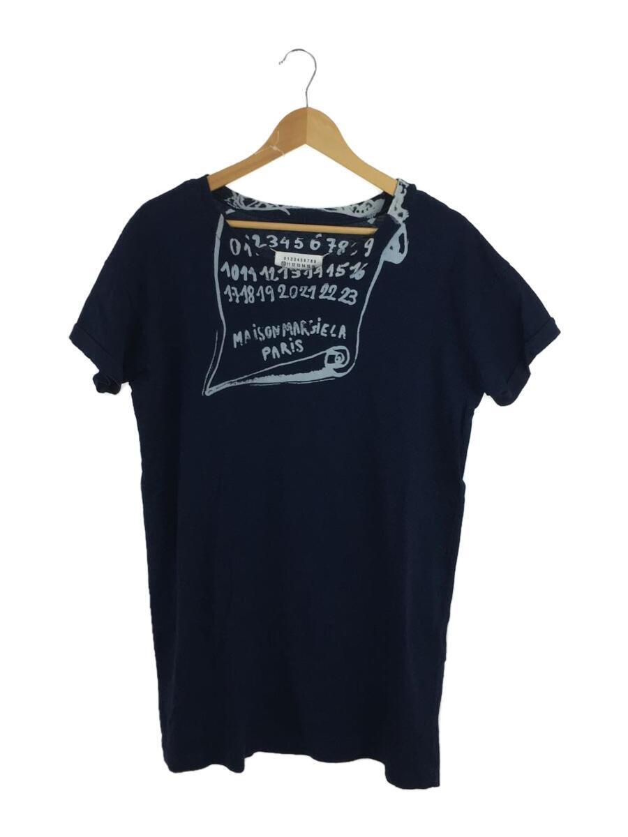 Maison Margiela◆プリントロゴTシャツ/Tシャツ/50/コットン/NVY/ネイビー/S50GC0648