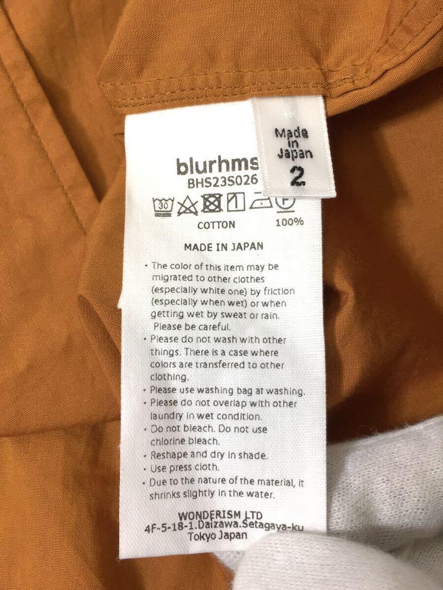 BLURHMS◆Chambray Open-collar Shirt/半袖シャツ/2/コットン/ORN/無地/BHS23S026_画像4
