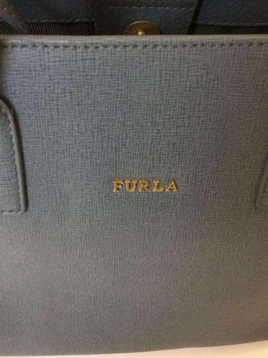 FURLA◆ハンドバッグ/-/BLU/無地/G6450_画像5