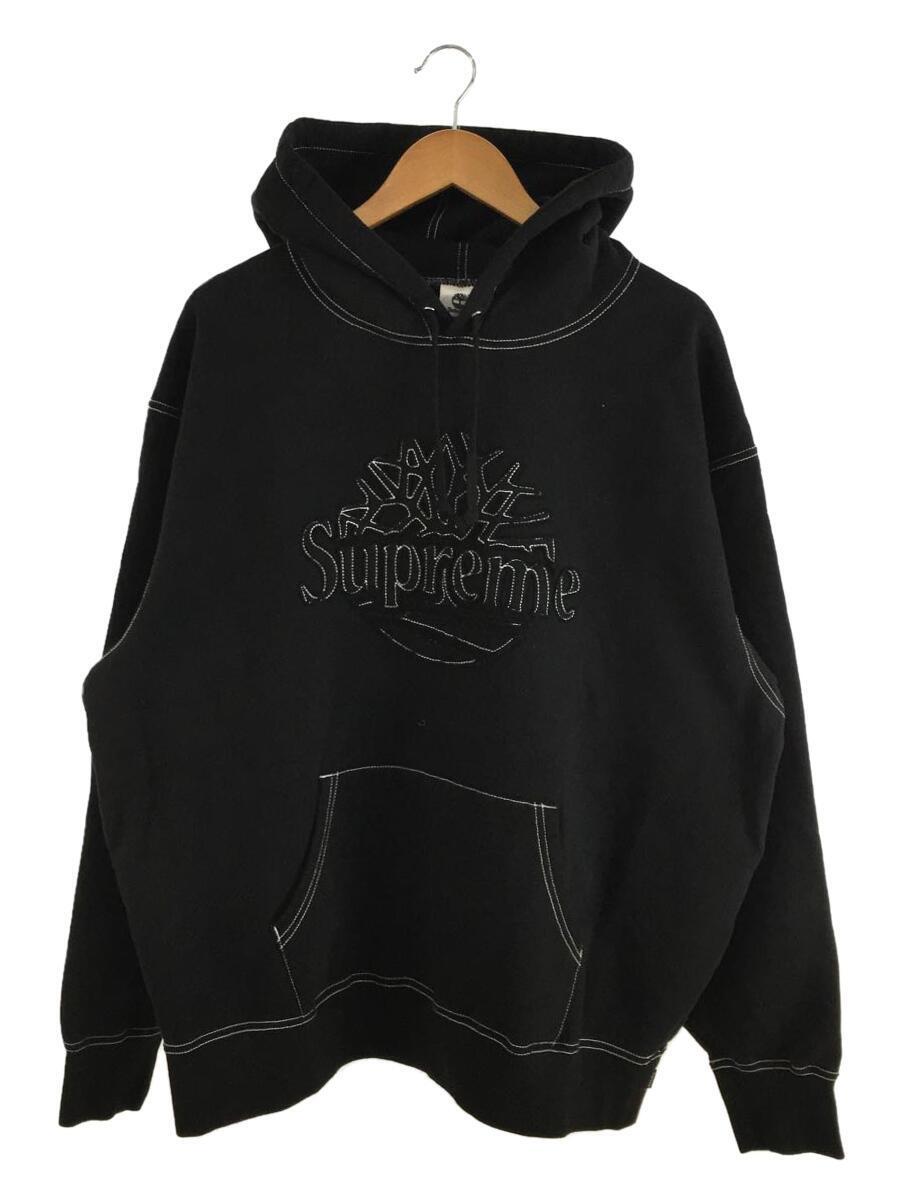 Supreme◆パーカー/XL/コットン/BLK/23SS/Hooded Sweatshirt/左袖ヨゴレ有