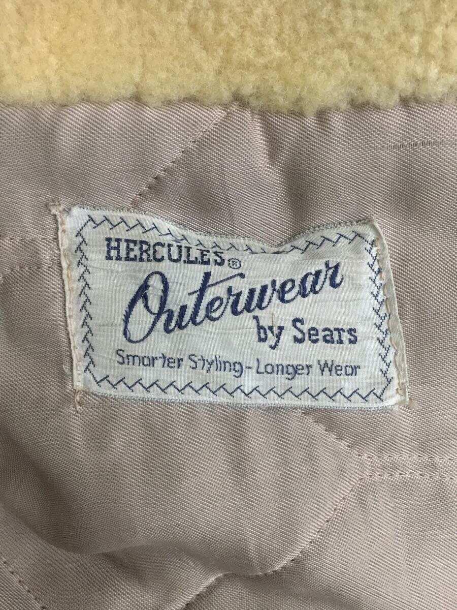 HERCULES◆50s/Outerwear/レザーカーコート/棒TALON/襟ボア/レザー/ブラウン_画像3