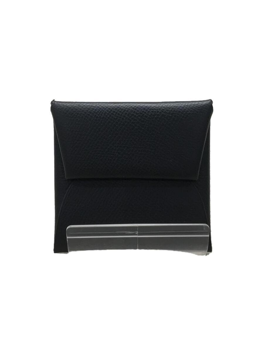 HERMES◆コインケース/レザー/BLK/メンズ