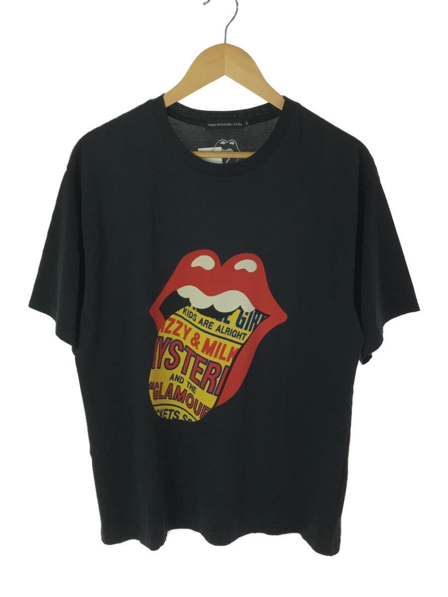 THEE HYSTERIC XXX◆THE ROLLING STONES RS/Tシャツ/L/コットン/BLK/06221CT07