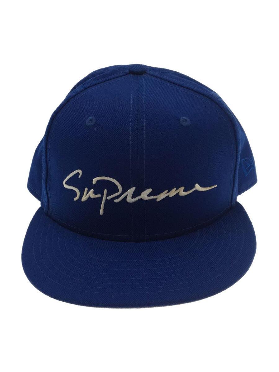 Supreme◆18AW/Classic Script New Era Cap/キャップ/7 5/8/コットン/ブルー