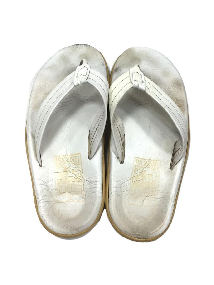 ISLAND Slipper◆アイスランドスリッパ/サンダル/UK8/WHT/レザー_画像4