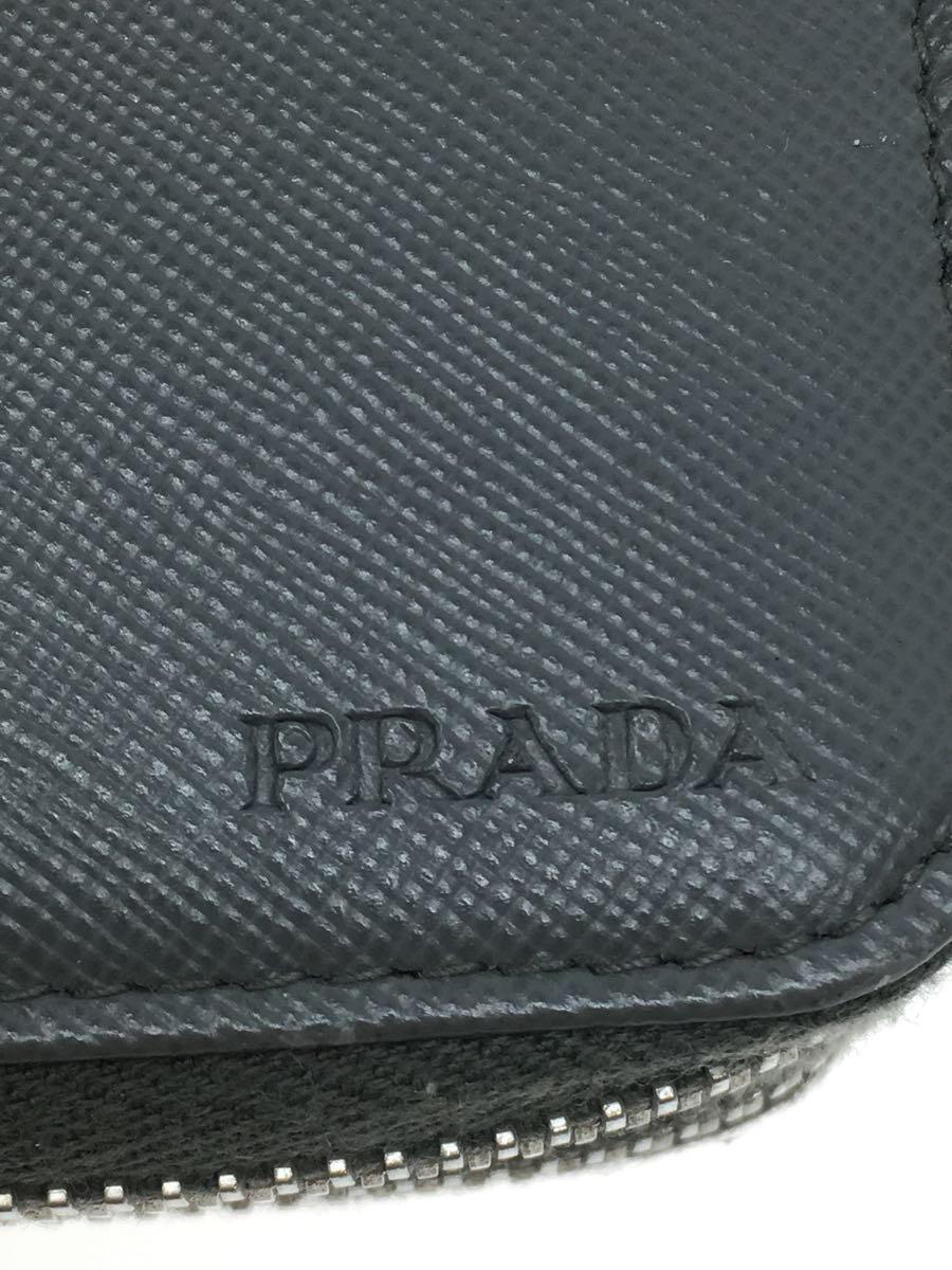 PRADA◆長財布/レザー/GRY/無地/メンズ_画像3