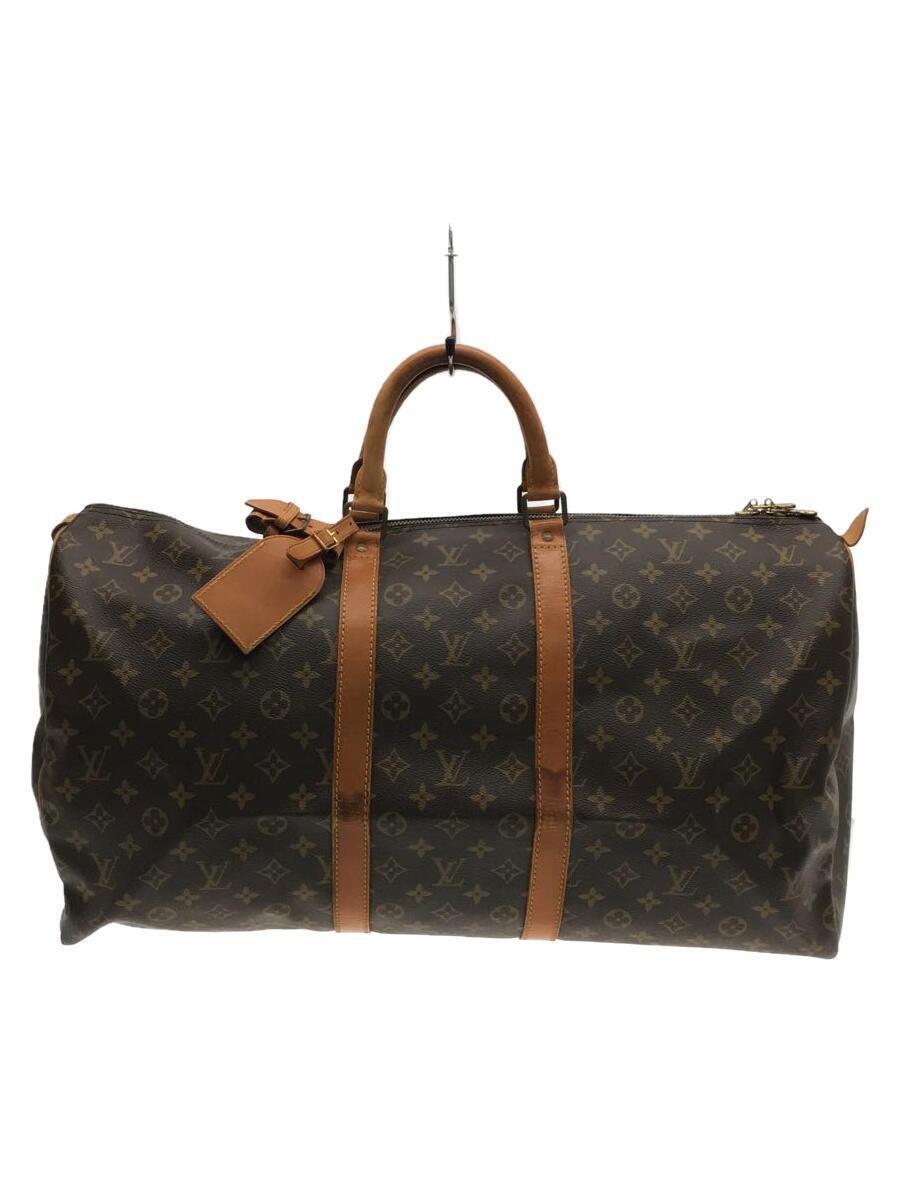 LOUIS VUITTON◆キーポル55_モノグラム_BRW/PVC/ブラウン/キーポル/M41424/90s/状態考慮/