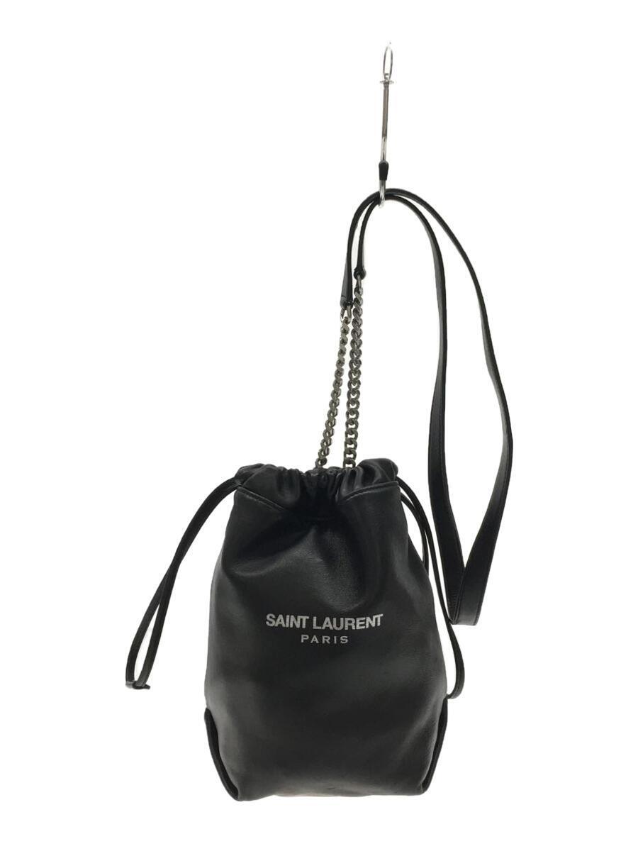 新しい LAURENT◇TEDDY SAINT DRAWSTRING LEATH/レザー/スレ/YSL583328
