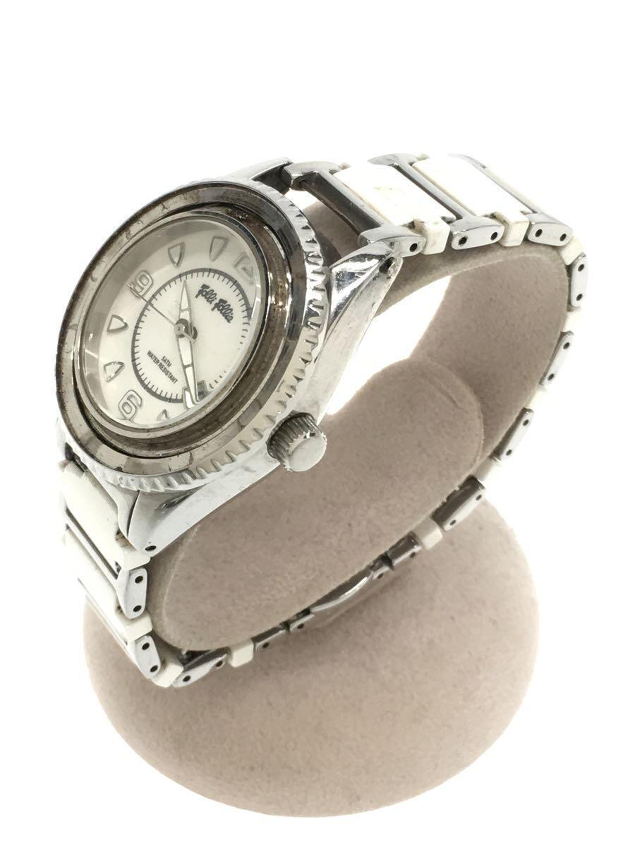 Folli Follie* кварц наручные часы / аналог / нержавеющая сталь /WHT/WHT
