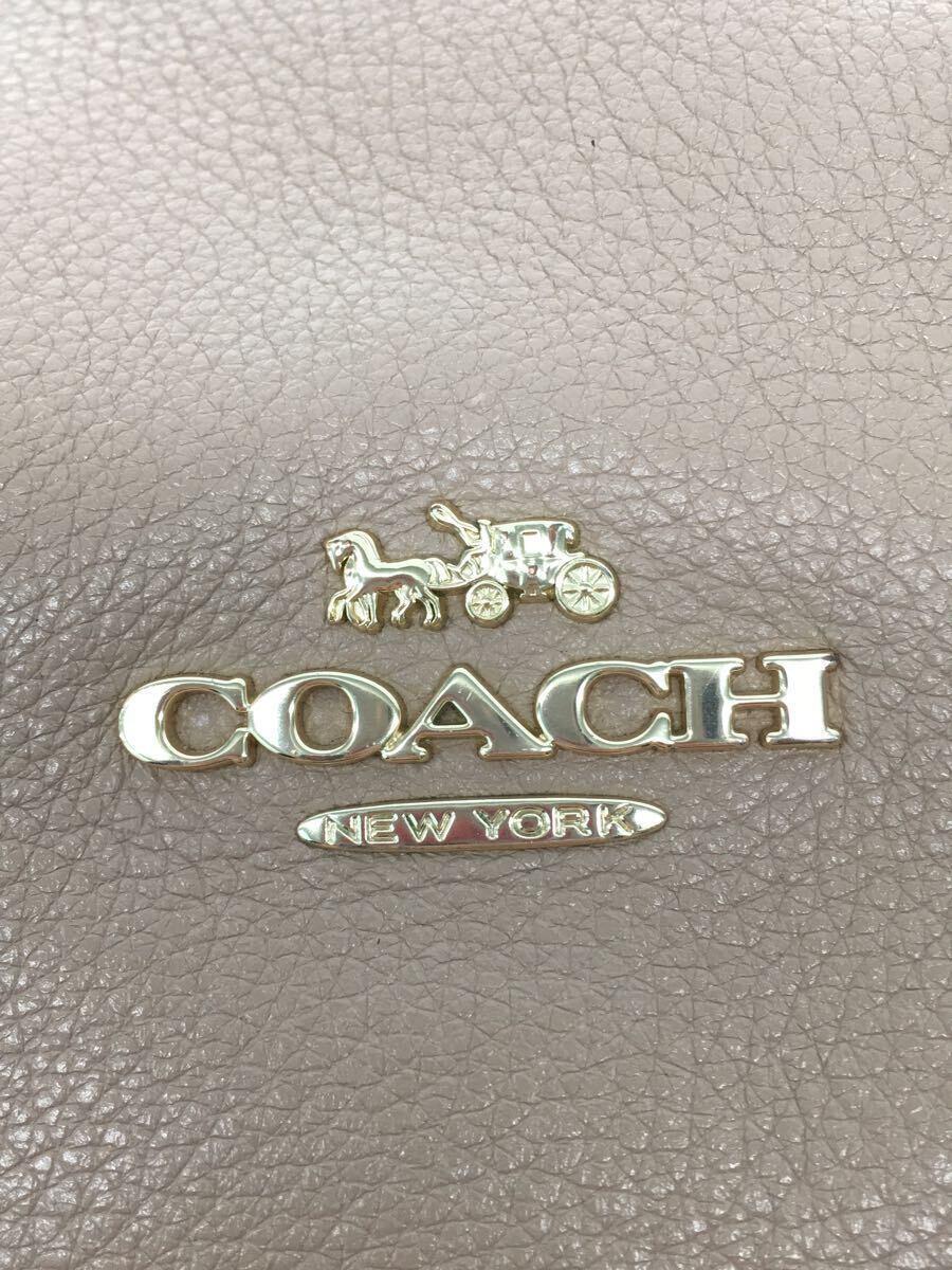 COACH◆トートバッグ/レザー/BEG/無地/80268_画像5