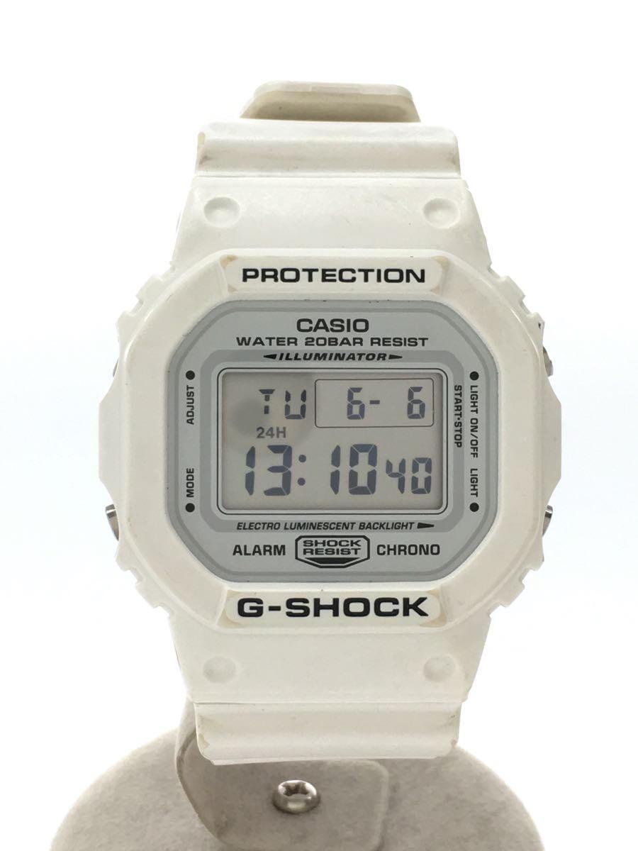 CASIO◆クォーツ腕時計・G-SHOCK/デジタル/WHT※全体的にヨゴレ有