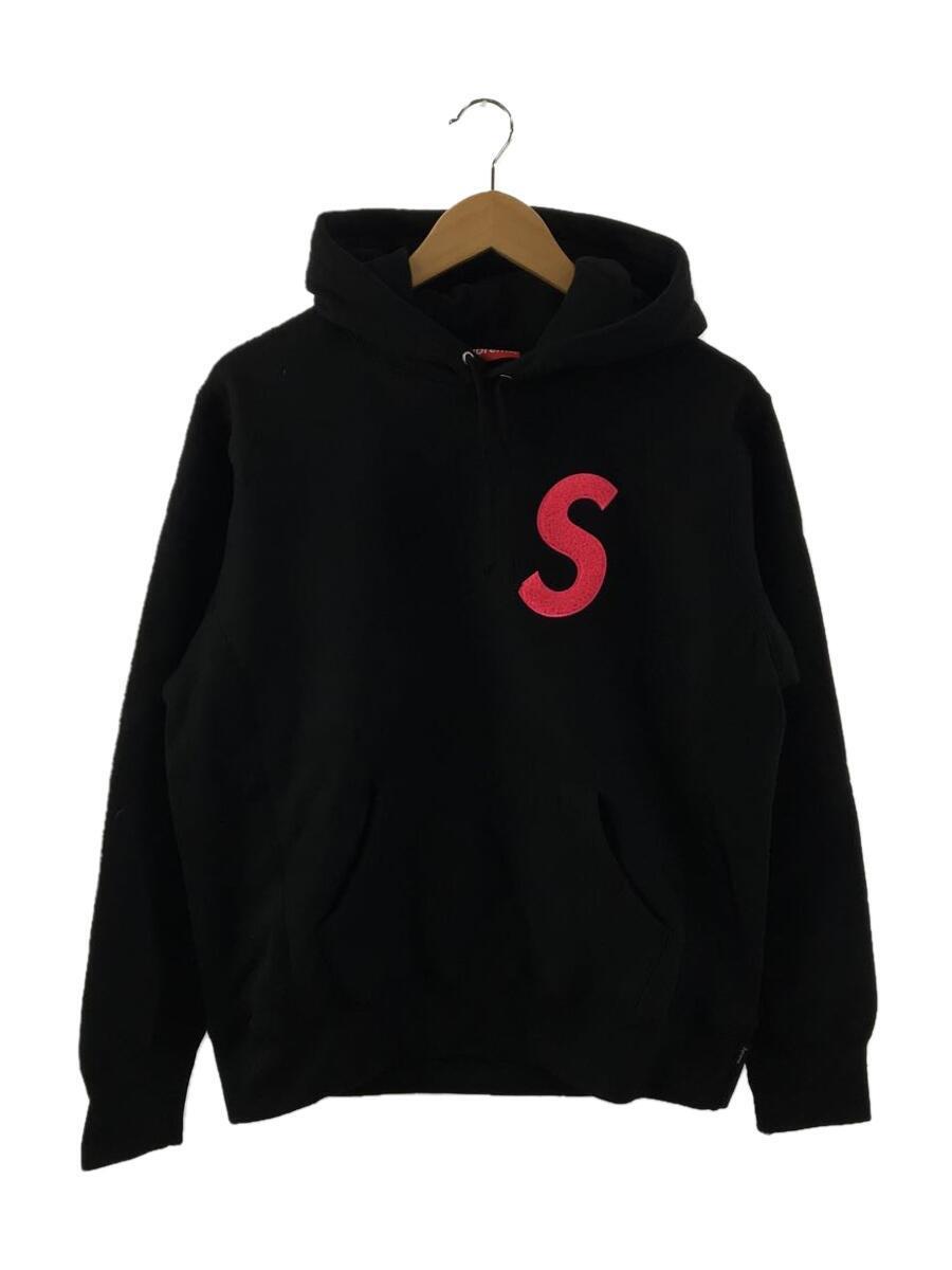 Supreme◆19AW/Logo Hooded Seashirt/S/コットン/BLK/無地
