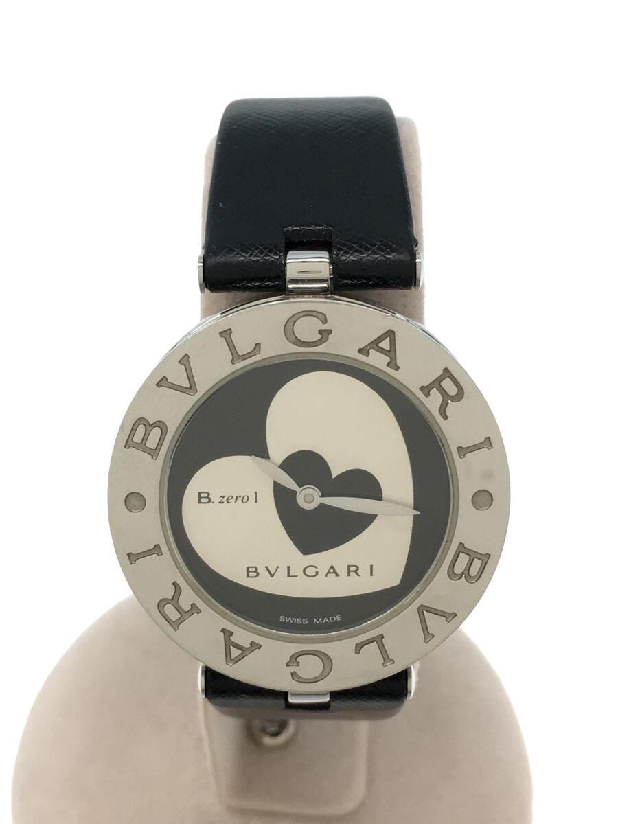 BVLGARI◆クォーツ腕時計/アナログ/レザー/SLV/BLK/BZ30S