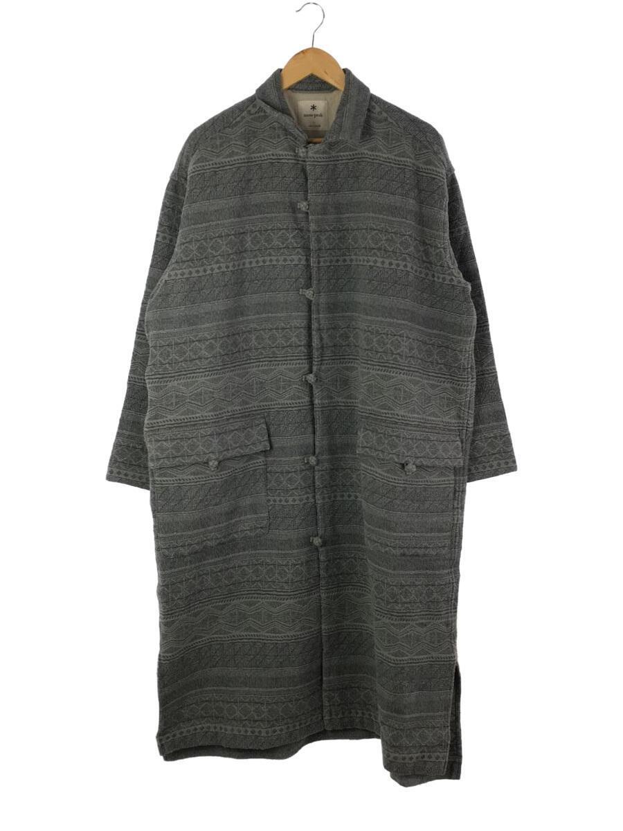 snow peak◆コート/L/シルク/GRY/総柄/JK-20AU11604EC/Cotton Silk Jacquard Coat_画像1