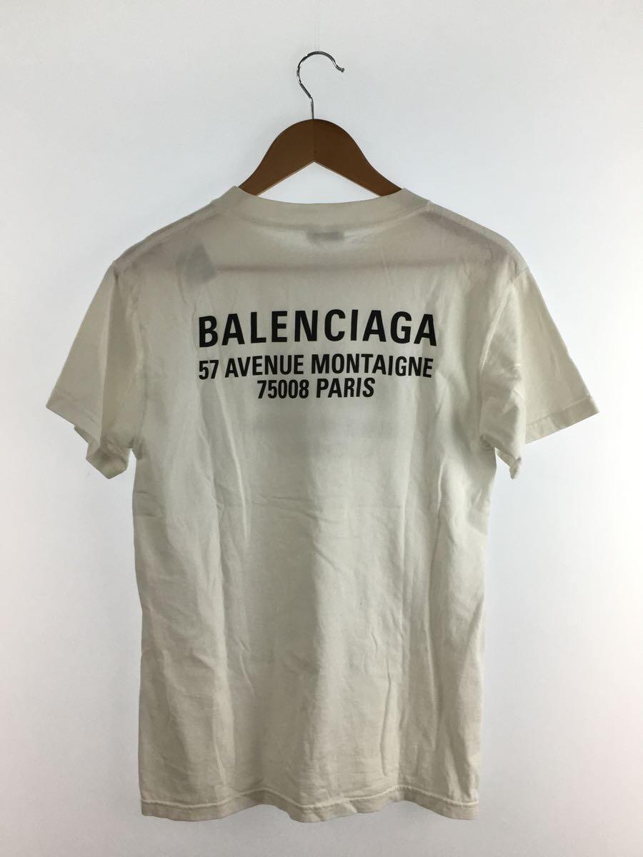 BALENCIAGA◆ランケージロゴ/XS/コットン/WHT/518232/毛羽立有_画像2