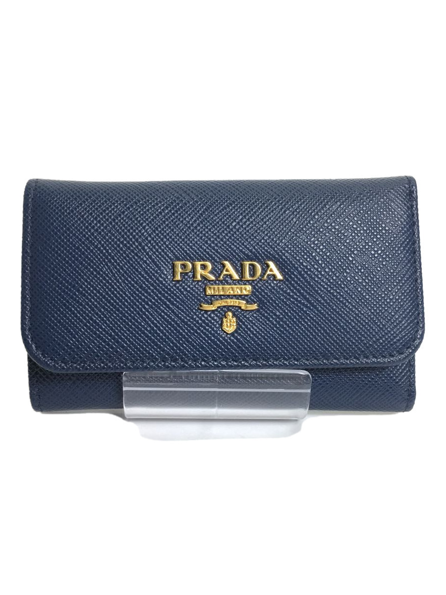 2022A/W新作☆送料無料】 PRADA◇キーケース/レザー/ブルー