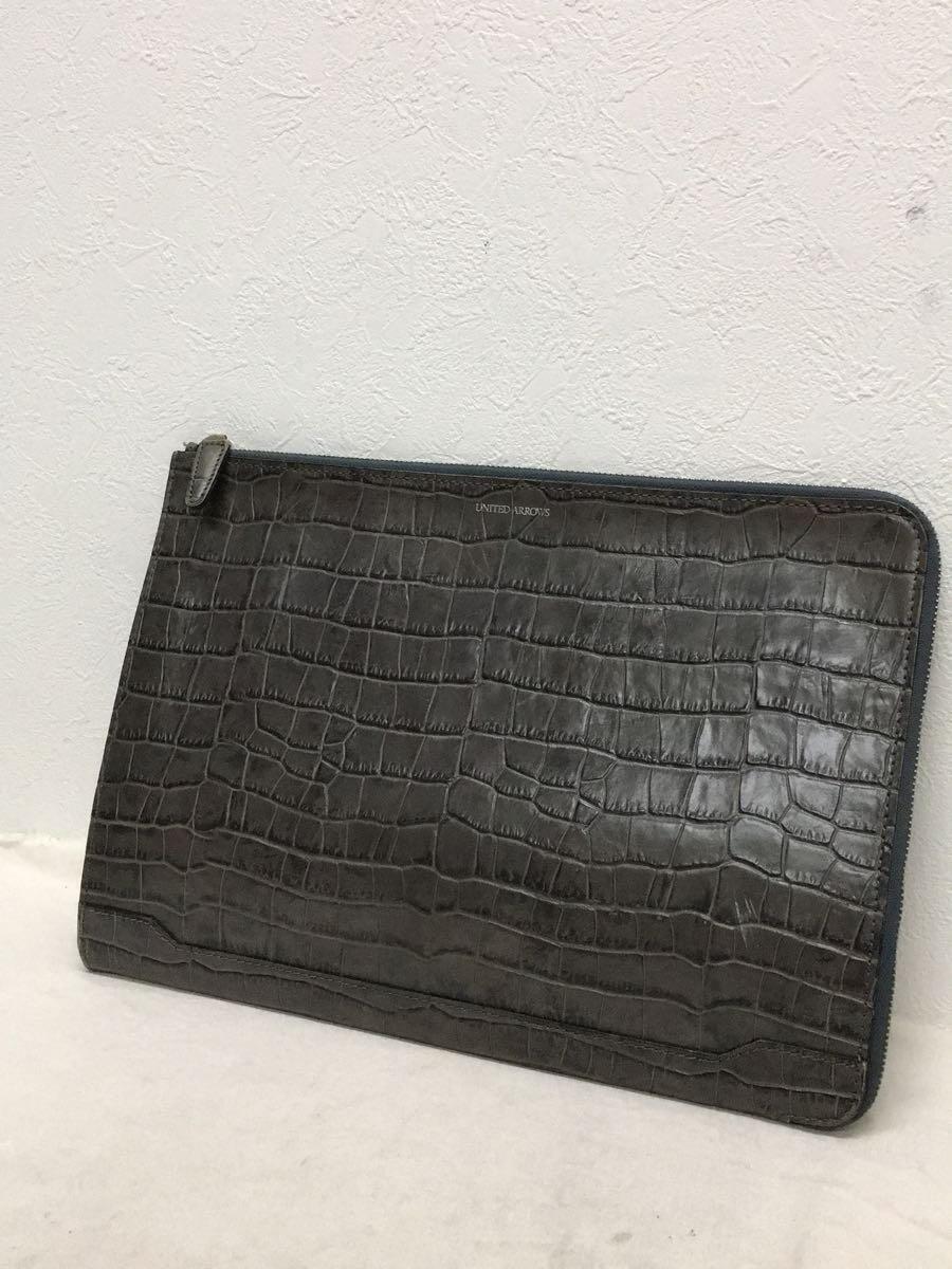 UNITED ARROWS* bag / leather /GRY/ plain 