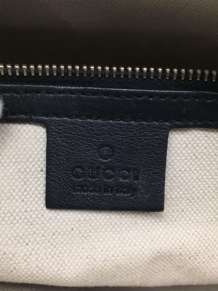 GUCCI◆トートバッグ_マイクログッチシマ/レザー/ブラック_画像5