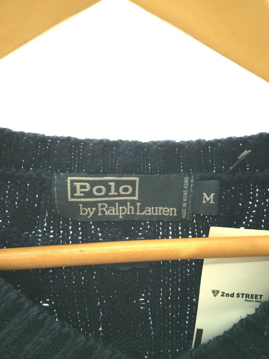 POLO RALPH LAUREN◆セーター(薄手)/M/コットン/NVY_画像3