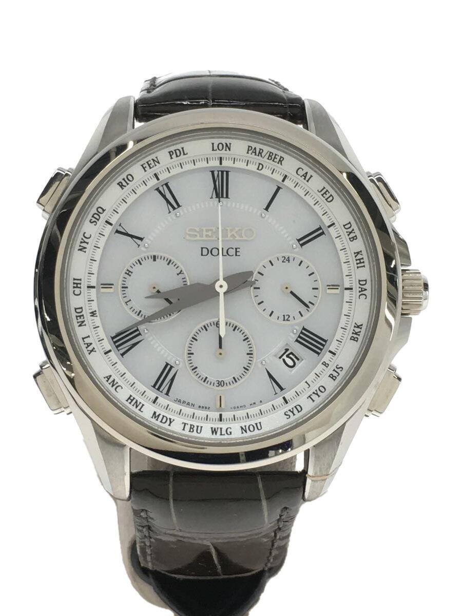 楽天カード分割】 SEIKO◇DOLCE/ソーラー腕時計/アナログ/レザー/WHT