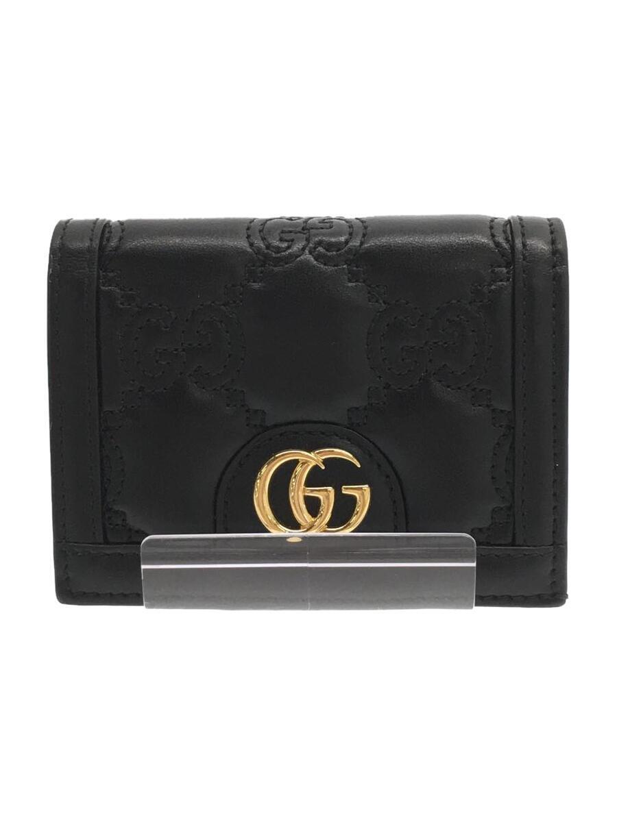 GUCCI◆2つ折り財布/PVC/BLK/レディース