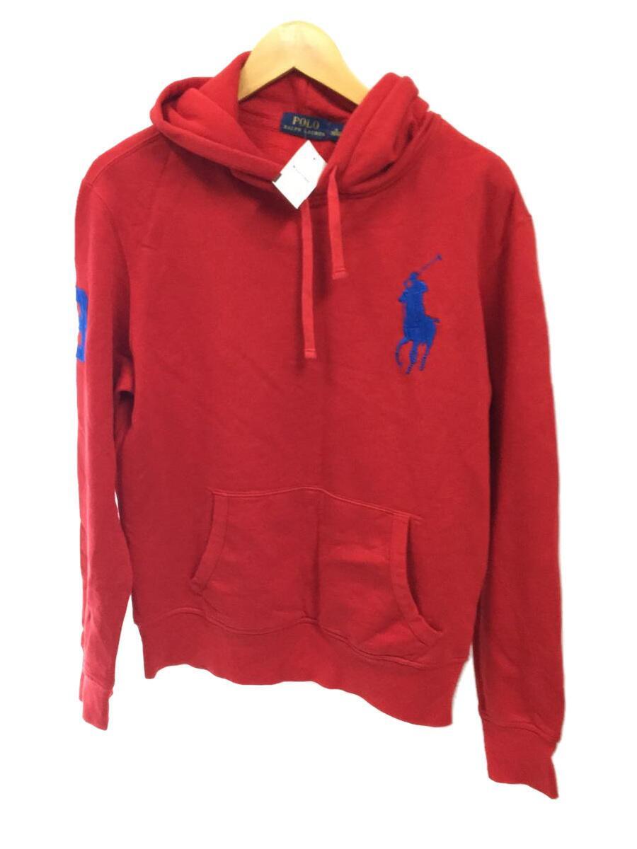 POLO RALPH LAUREN◆パーカー/M/コットン/RED_画像1