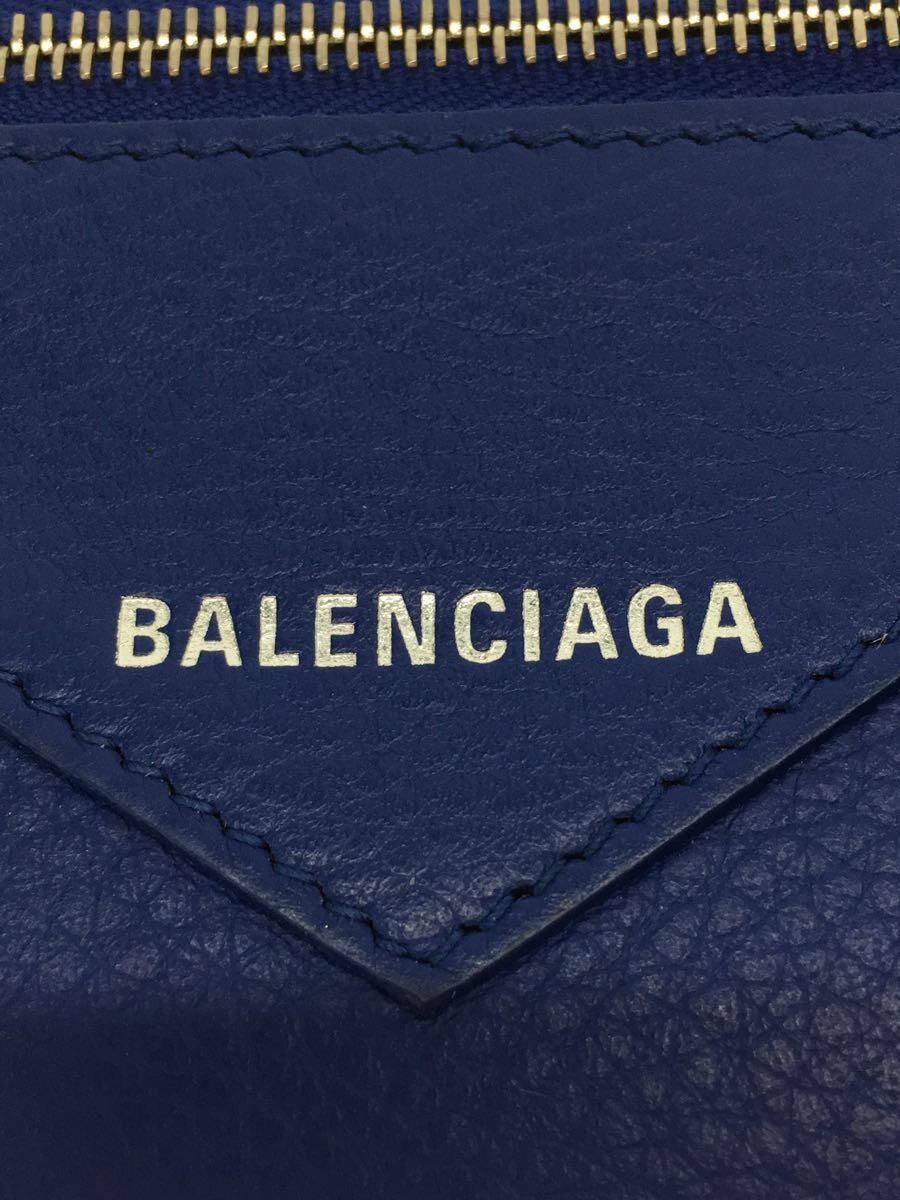 新しいブランド BALENCIAGA◇カードケース/コインケース/レザー/ブルー